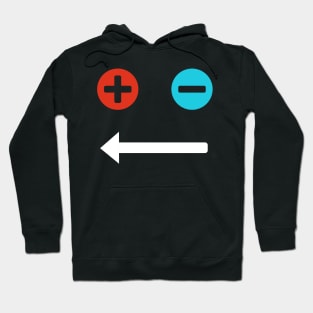 Blue plus & red minus face Hoodie